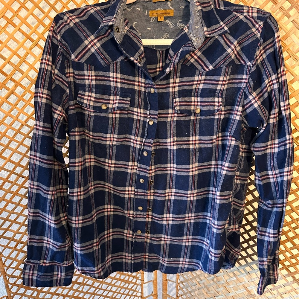JACHS Girlfriend Paisley Patterned Flannel